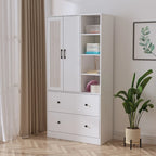 Armoire penderie avec miroir et tringle télescopique (gain de place)