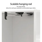 Armoire penderie avec miroir et tringle télescopique (gain de place)