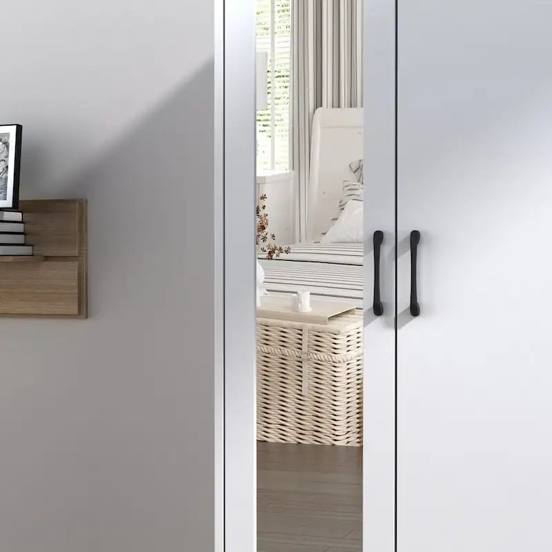 Armoire penderie avec miroir et tringle télescopique (gain de place)