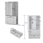 Armoire penderie avec miroir et tringle télescopique (gain de place)