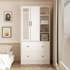 Armoire penderie avec miroir et tringle télescopique (gain de place)