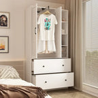 Armoire penderie avec miroir et tringle télescopique (gain de place)