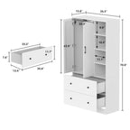 Armoire penderie avec miroir et tringle télescopique (gain de place)
