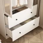 Armoire penderie avec miroir et tringle télescopique (gain de place)