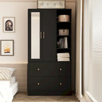 Armoire penderie avec miroir et tringle télescopique (gain de place)