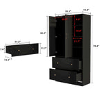 Armoire penderie avec miroir et tringle télescopique (gain de place)