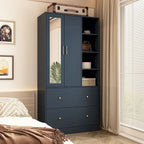 Armoire penderie avec miroir et tringle télescopique (gain de place)