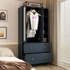 Armoire penderie avec miroir et tringle télescopique (gain de place)