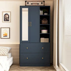 Armoire penderie avec miroir et tringle télescopique (gain de place)