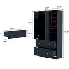 Armoire penderie avec miroir et tringle télescopique (gain de place)