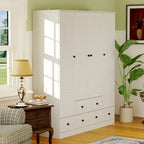 Armoire Penderie 59W Grande Armoire Autonome Blanche