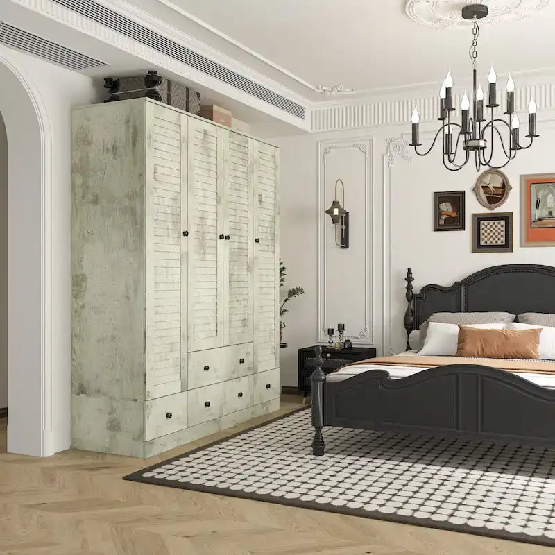 Armoire Penderie 59W Grande Armoire Autonome Blanche