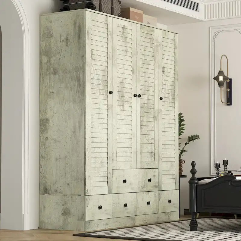 Armoire Penderie 59W Grande Armoire Autonome Blanche