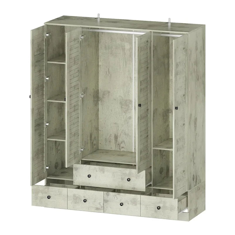 Armoire Penderie 59W Grande Armoire Autonome Blanche