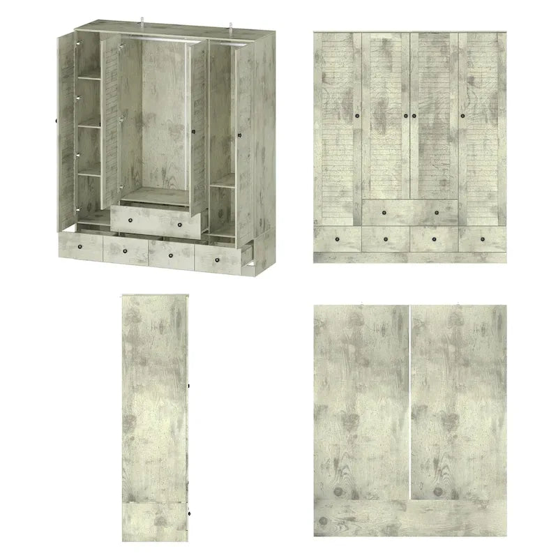 Armoire Penderie 59W Grande Armoire Autonome Blanche