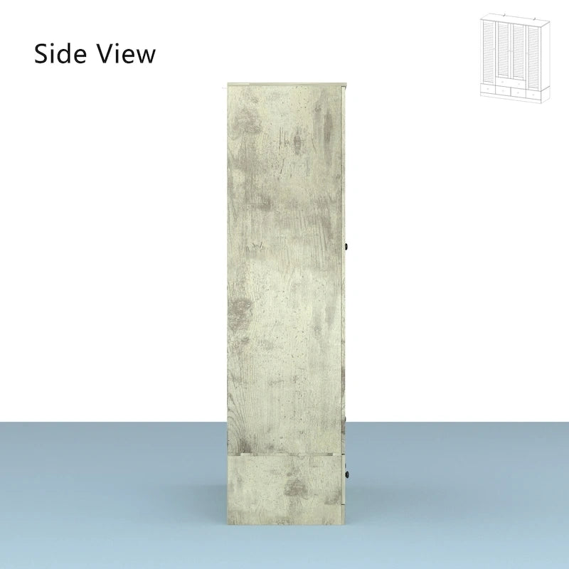 Armoire Penderie 59W Grande Armoire Autonome Blanche