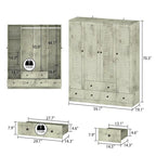 Armoire Penderie 59W Grande Armoire Autonome Blanche