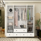 Armoire Penderie 59W Grande Armoire Autonome Blanche