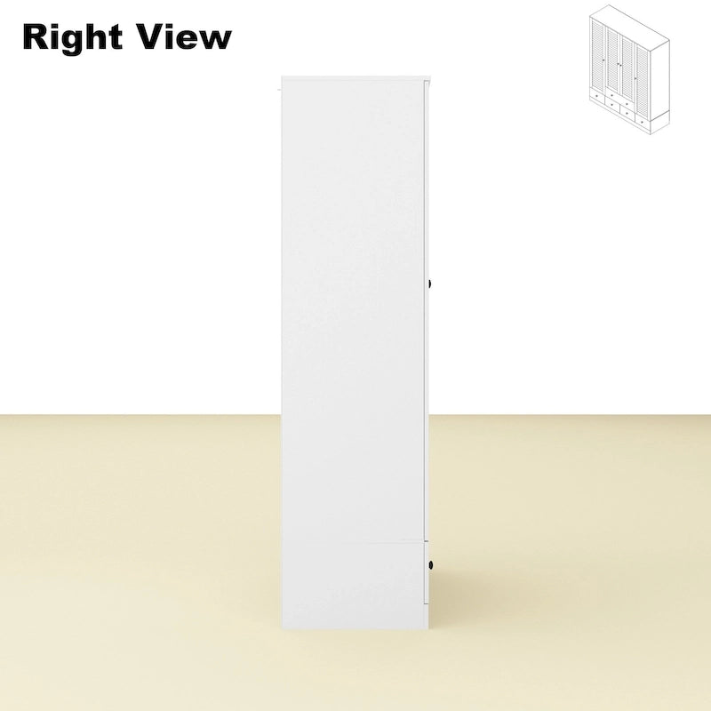 Armoire Penderie 59W Grande Armoire Autonome Blanche