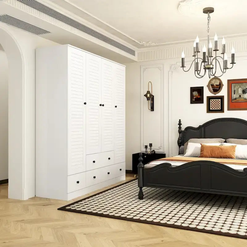 Armoire Penderie 59W Grande Armoire Autonome Blanche