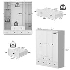 Armoire Penderie 59W Grande Armoire Autonome Blanche