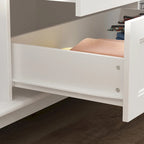 Armoire penderie familiale en bois 63W, laque blanche, tringles à vêtements