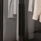 47.2 Armoire large avec éclairage LED et portes entièrement vitrées, pour dressing ou penderie