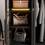 47.2 Armoire large avec éclairage LED et portes entièrement vitrées, pour dressing ou penderie
