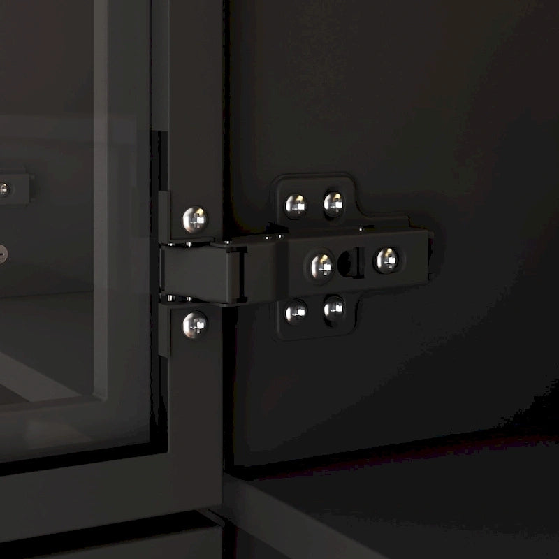 47.2 Armoire large avec éclairage LED et portes entièrement vitrées, pour dressing ou penderie