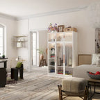 47.2 Armoire large avec éclairage LED et portes entièrement vitrées, pour dressing ou penderie