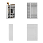 47.2 Armoire large avec éclairage LED et portes entièrement vitrées, pour dressing ou penderie