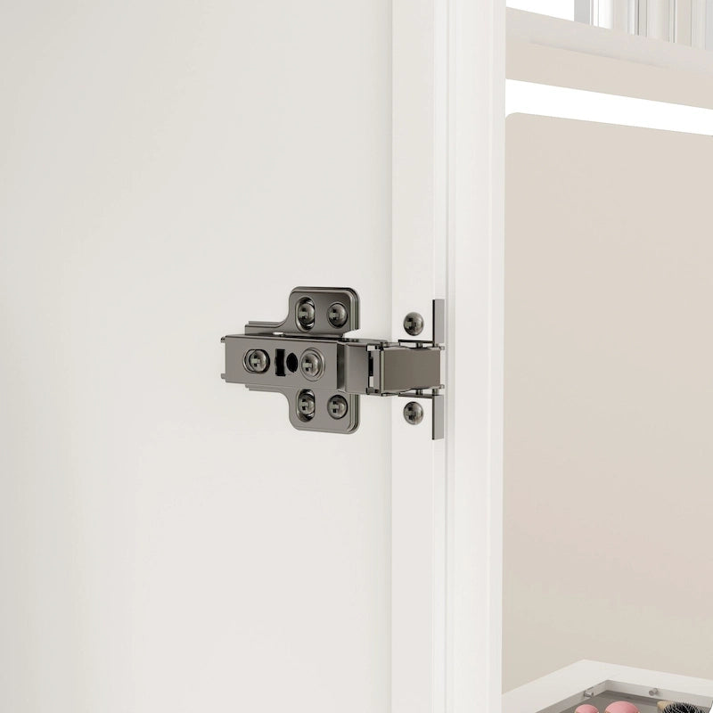 47.2 Armoire large avec éclairage LED et portes entièrement vitrées, pour dressing ou penderie
