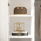 47.2 Armoire large avec éclairage LED et portes entièrement vitrées, pour dressing ou penderie