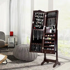  Newtown Espresso Jewelry Cabinet with LED Dressing Mirror