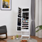 Meuble à bijoux Espresso avec miroir de coiffeuse à LED