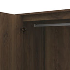 Armoire double en noyer vieilli rustique avec 1 tiroir