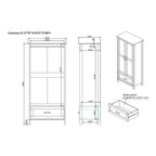 Armoire double en noyer vieilli rustique avec 1 tiroir