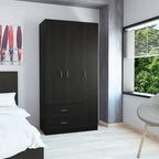  Austral 3 Door Armoire with Drawers, Shelves, and Hanging Rod - N/A