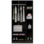 Armoire 3 portes avec tiroirs, étagères et penderie - N/A