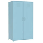 Armoire de Rangement en Métal à Deux Portes avec Tringle et Étagères pour Chambre à Coucher, École, Salle de Classe