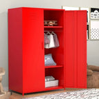 Armoire de Rangement en Métal à Deux Portes avec Tringle et Étagères pour Chambre à Coucher, École, Salle de Classe