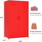 Armoire de Rangement en Métal à Deux Portes avec Tringle et Étagères pour Chambre à Coucher, École, Salle de Classe