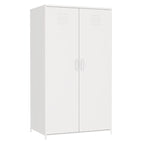 Armoire de Rangement en Métal à Deux Portes avec Tringle et Étagères pour Chambre à Coucher, École, Salle de Classe