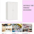 Armoire de Rangement en Métal à Deux Portes avec Tringle et Étagères pour Chambre à Coucher, École, Salle de Classe