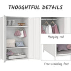 Armoire de Rangement en Métal à Deux Portes avec Tringle et Étagères pour Chambre à Coucher, École, Salle de Classe