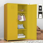 Armoire de Rangement en Métal à Deux Portes avec Tringle et Étagères pour Chambre à Coucher, École, Salle de Classe