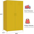 Armoire de Rangement en Métal à Deux Portes avec Tringle et Étagères pour Chambre à Coucher, École, Salle de Classe