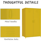 Armoire de Rangement en Métal à Deux Portes avec Tringle et Étagères pour Chambre à Coucher, École, Salle de Classe