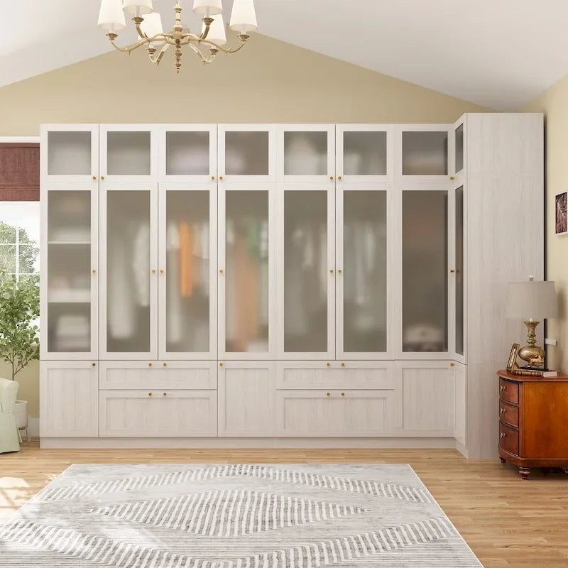 Armoire de rangement modulaire moderne à portes vitrées : Solution d'armoire