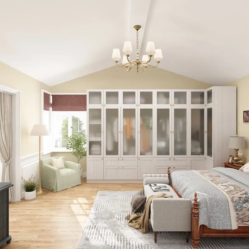 Armoire de rangement modulaire moderne à portes vitrées : Solution d'armoire